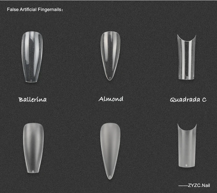

600PCS Transparent Long Nail Tips French Full Half Cover Nail Decorated Artificial False Nails