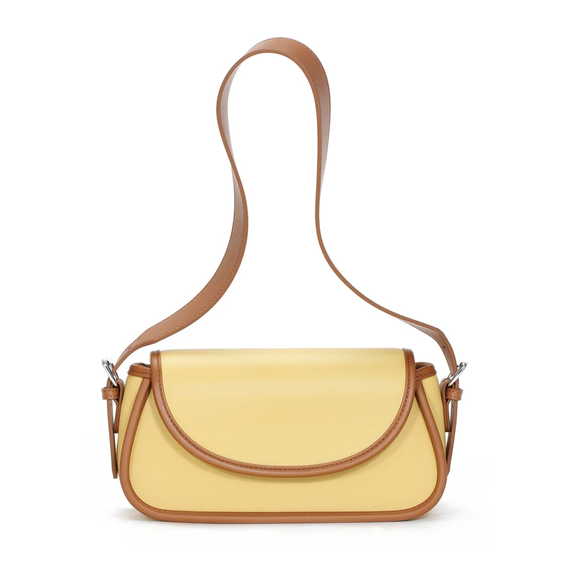 

Miaorui Designer Handbags for Girls 2021 Genuine Leather Shoulder Bags for Women Messenger Bag Sac A Main, Yellow, apricot