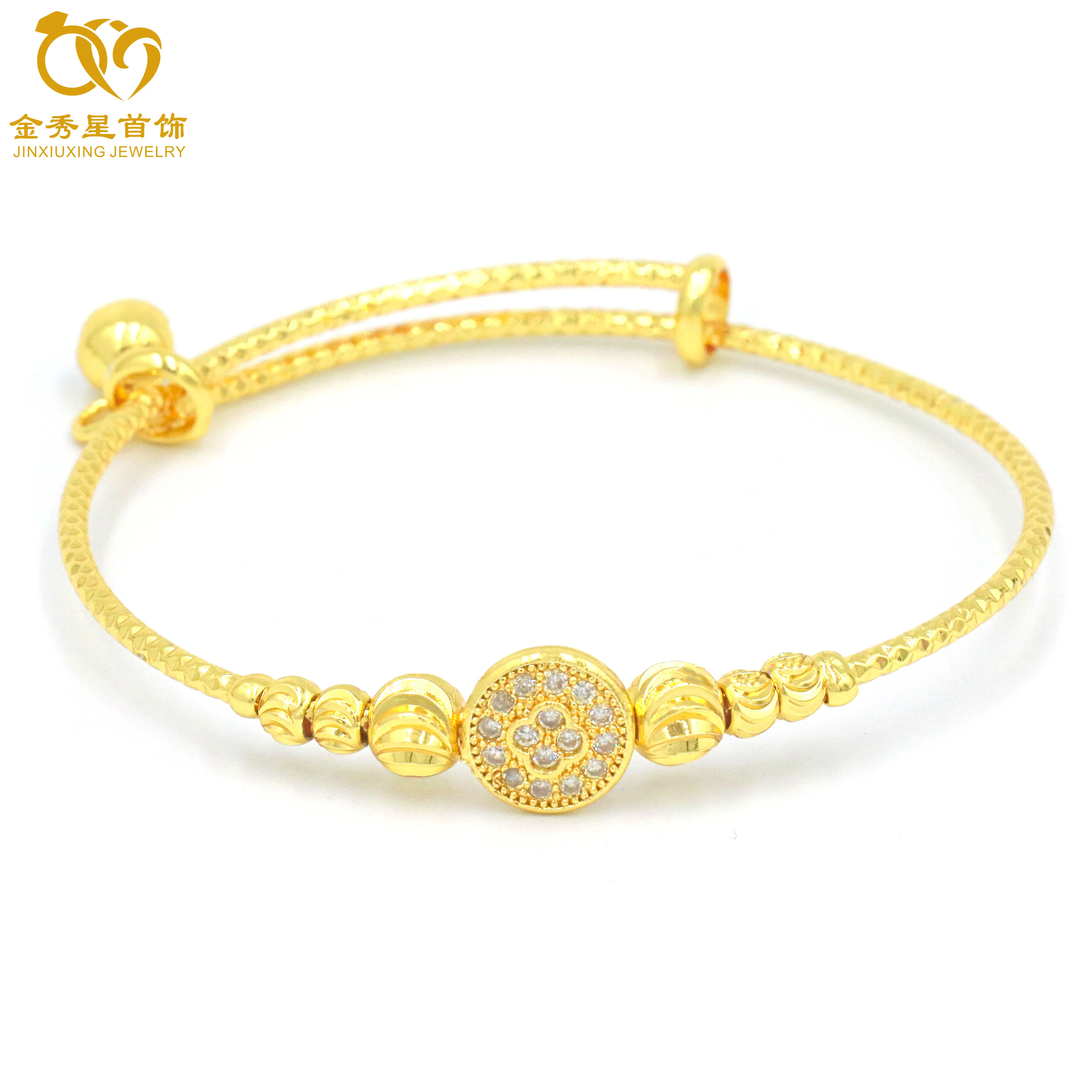 

Jinxiuxing 24K Gold Plated Bracelet Bangles Adjustable Baby Bracelet Wholesale Bracelet Gold Plated