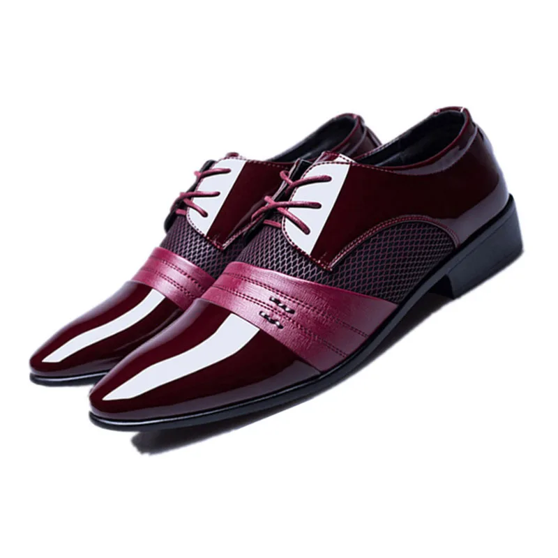 

genuine leather dress shoes, Brown/red/black