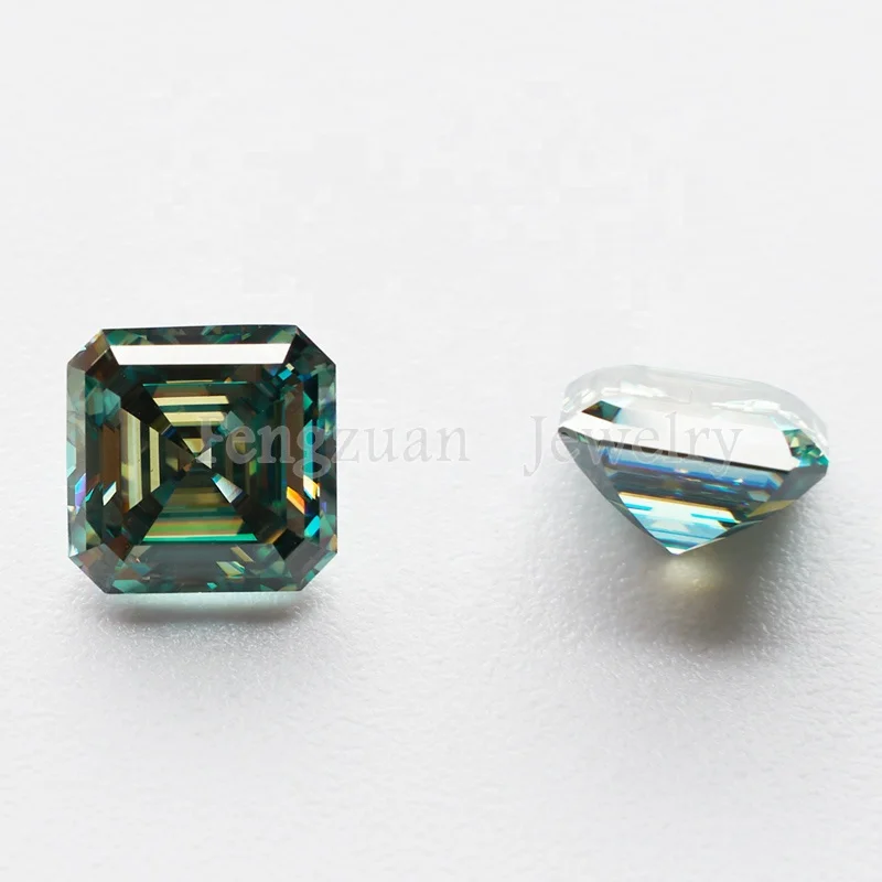 

Wuzhou Synthetic lab created Moissanite 4x4mm Light green Asscher Excellent Cut Loose Moissanite Diamonds Gemstones for Pendant, Ligth green color