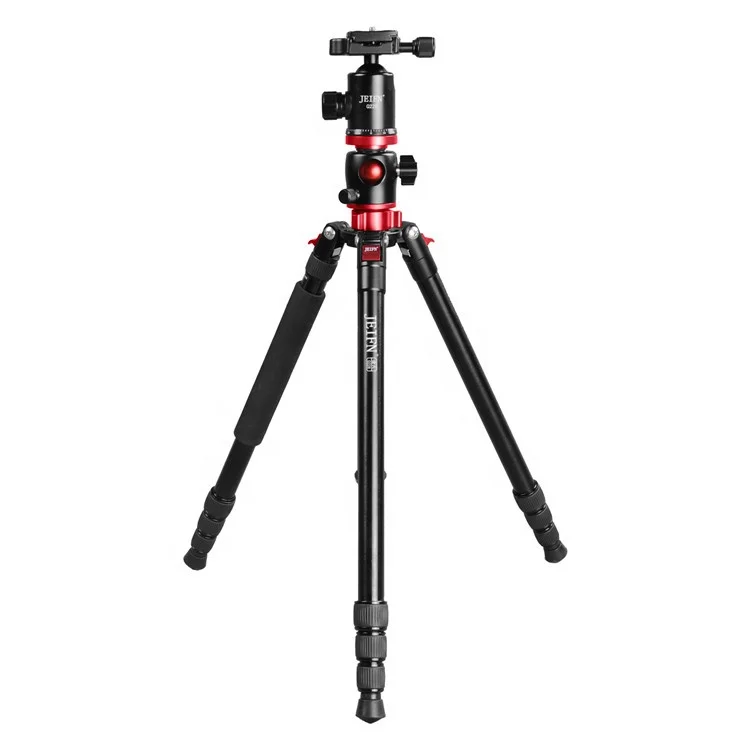 

201CM JEIFN Q228 Double Head Professional Video Camera Tripod High Quality Monopod, Black