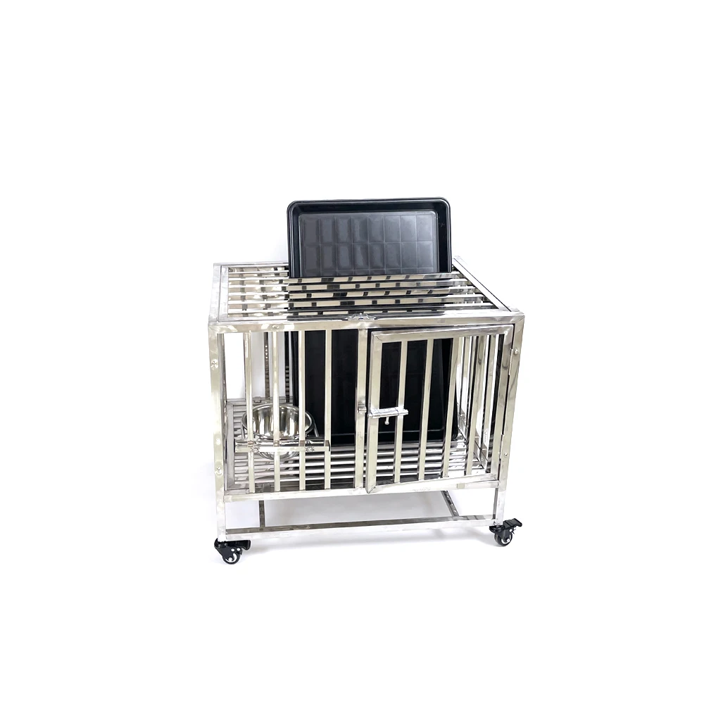 

Heavy Duty Stainless Steel Pet Cage with Wheels