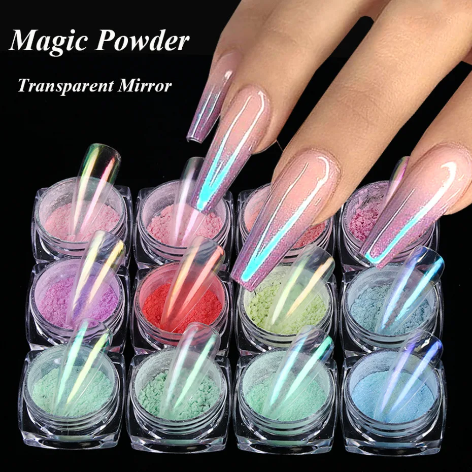 

Hot Selling Colorful Aurora Mermaid Magic Mirror Effect Nail Glitter Powder