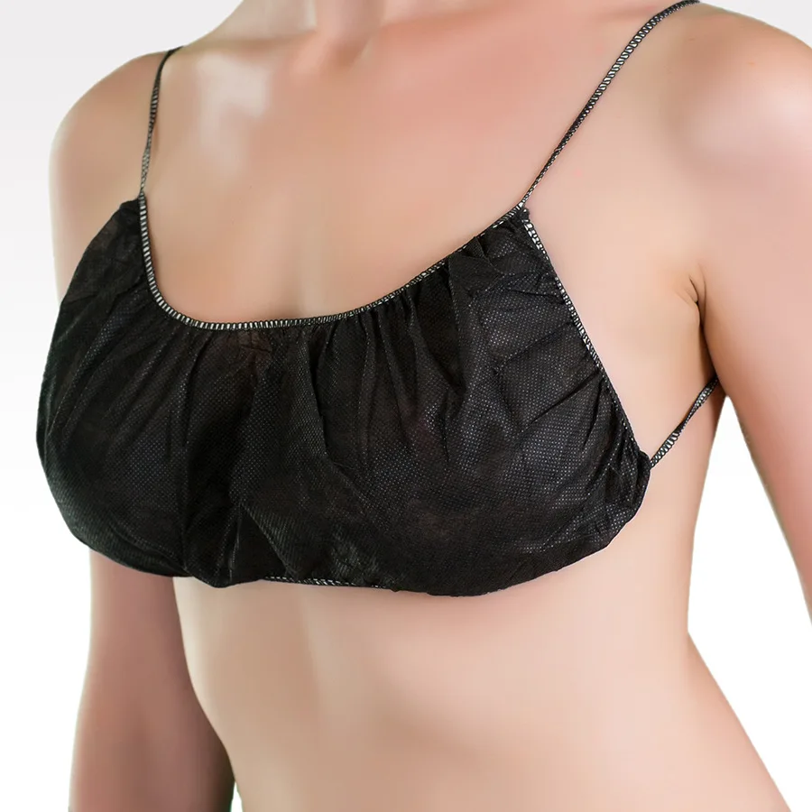 

Wholesale 50 Pcs Black Non-Woven G-String Travel Massage Medical Ladies Spa Bra And Panties Disposable Underwear Women For Spa, Black,white