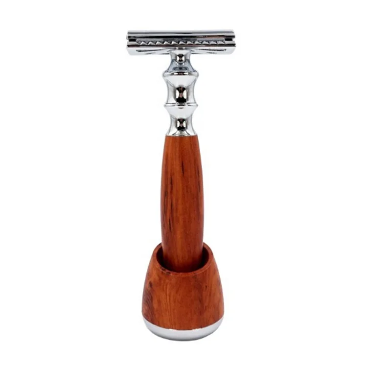 

FYD Long Handle Vintage Stand Metal Double Edge Safety Shaving Razors With Blades