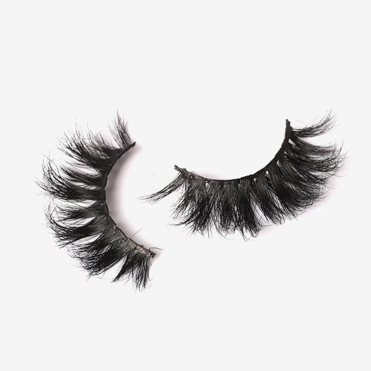 

25mm 3D fluffy mink eyelash vendor custom box packaging logo wholesale lashes, Black