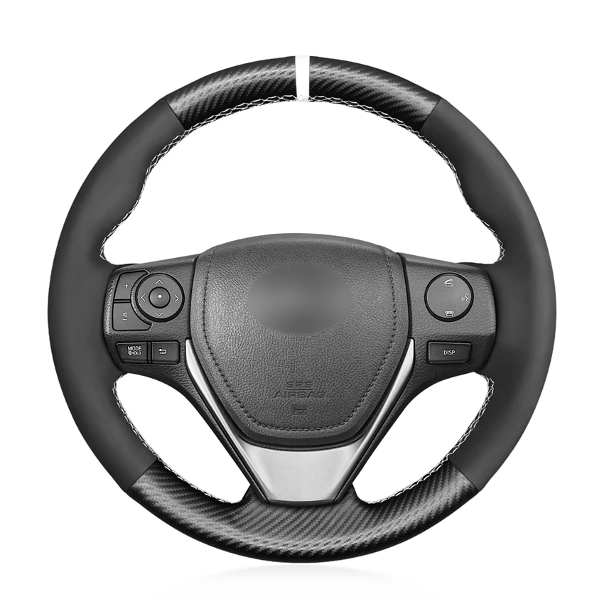 

Hand Sewing Matt Carbon Suede Steering Wheel Cover for Toyota RAV4 Corolla Auris 2012-2019 Isis Corolla iM Scion iM 2015-2016
