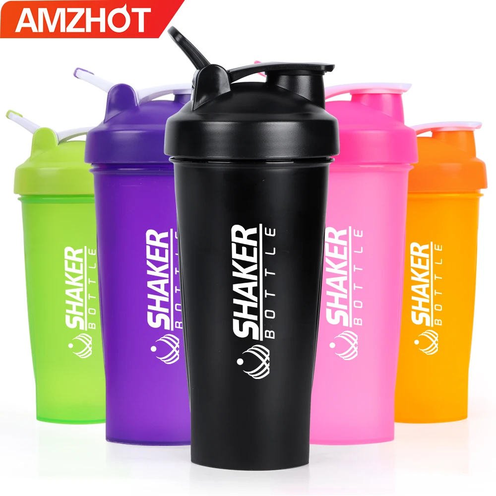 

B30-0071 Amz Hot Selling 2024 600ml Plastic Gym Protein Custom Logo Water Drink Bottle With Stainless Steel Mixing Ball