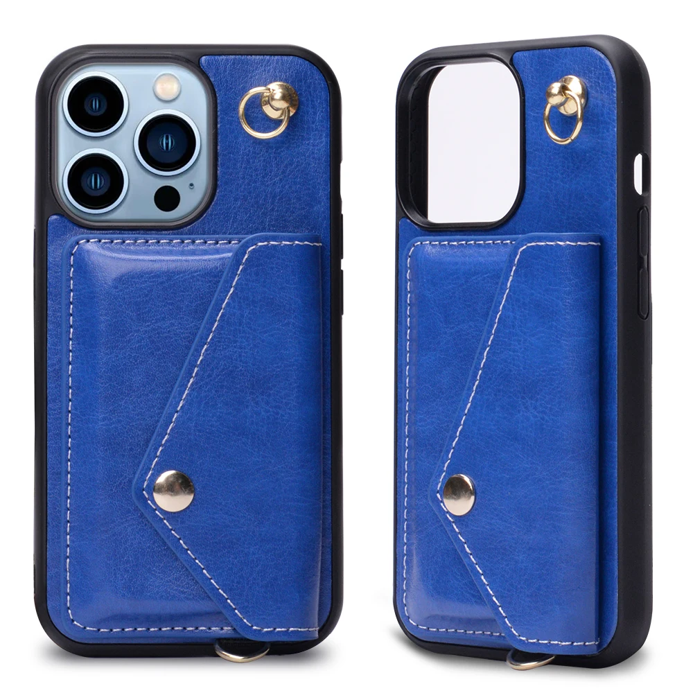 

Custom leather small card bag mobile phone case with wallet function for iphone 13 12 11 Pro max, Customized colors