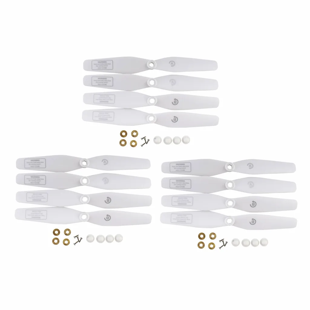 

12PCS Propeller SJRC S20W S30W T18 H301S T25 HS110D HS110G HS120D Quadcopter Spare Parts Remote Control Drone Blades White