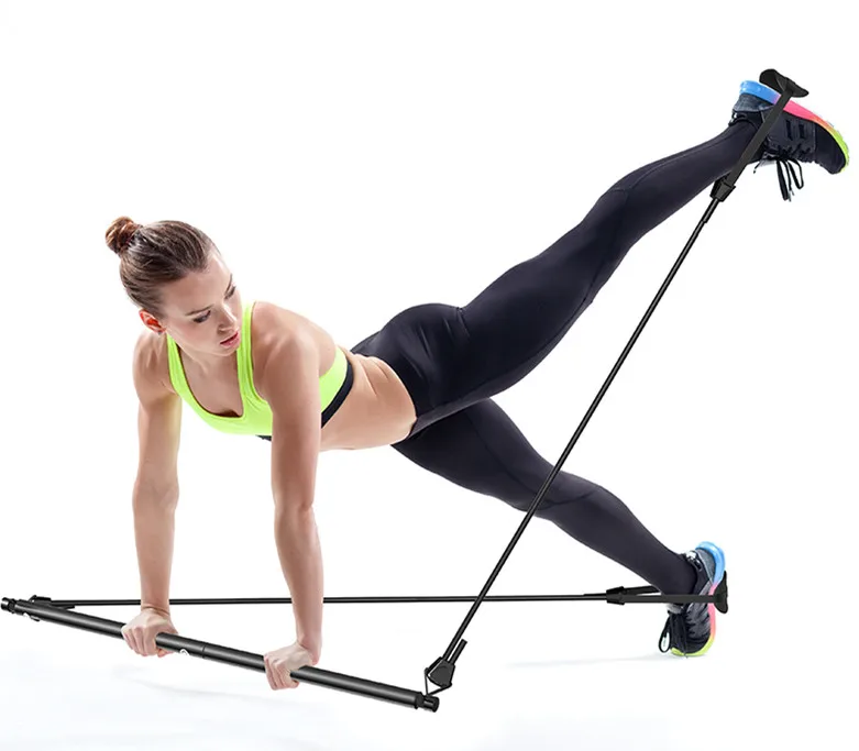 

IN STOCK DROP SHIPPING Yoga Pull Rope Pilates Bar with Resistance Band for home use