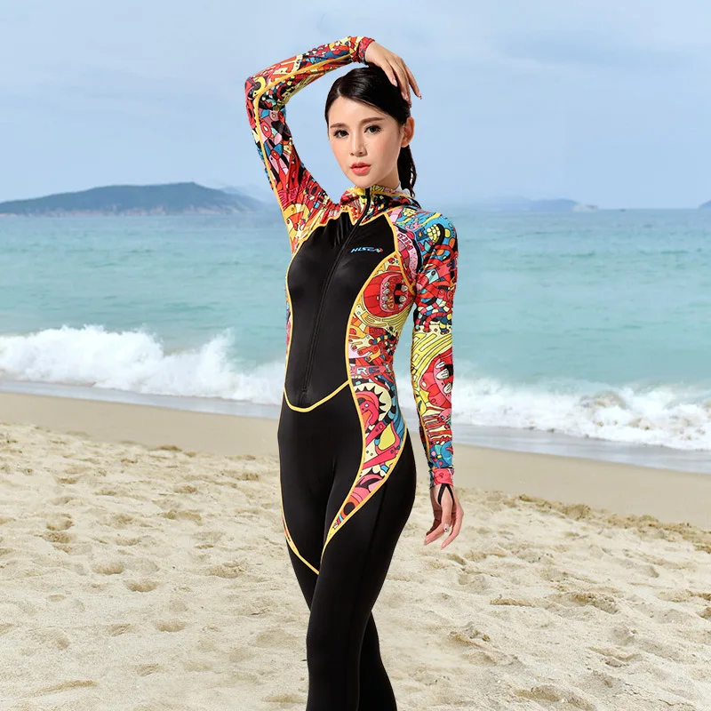 

New Design Long Sleeve Print Women HISS001-S002 Wets Suits Diving Suits For Diving And Surfing