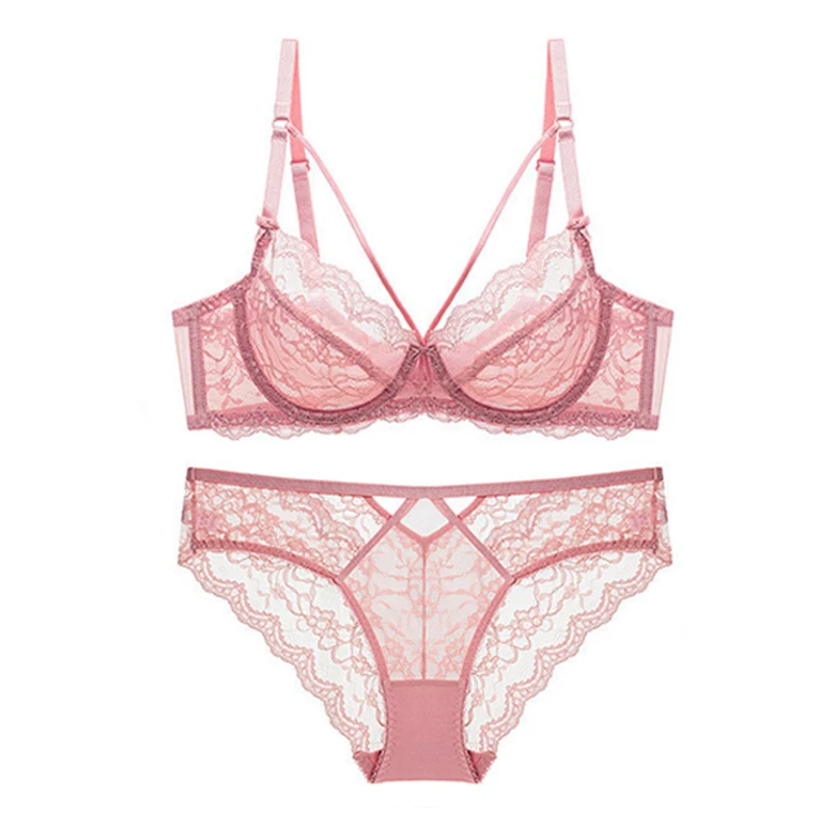 

2021 New Plus Size Women Underwear Sexy Ladies Lace Bra And Panty Sets, Pink,white,army green,black