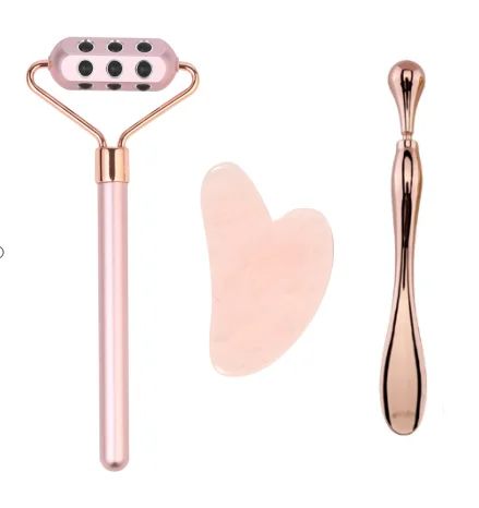 

gua sha face roller Skin Massager 18 germanium anti-aging jade roller natural face massage, Pink