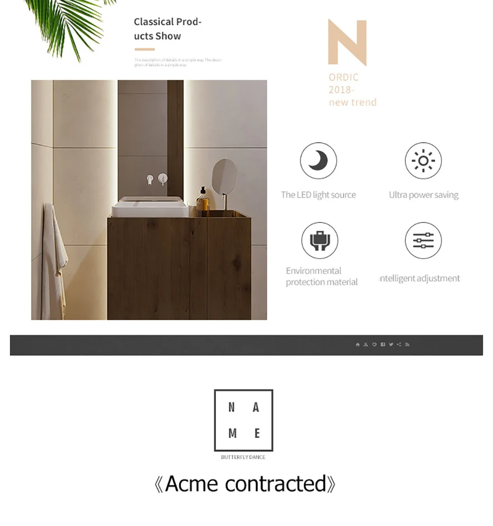 Bathroom wall light 24W 20W 16W 12W 8W vanity mirror LED lamp residential hotel bathroom mirror light