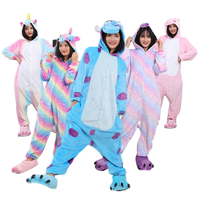 

Popular Soft Warm Adult Pajama Sleepwear Cartoon Sullivan Women S Flannel Fleece Adult Onesie Pajama, Custom