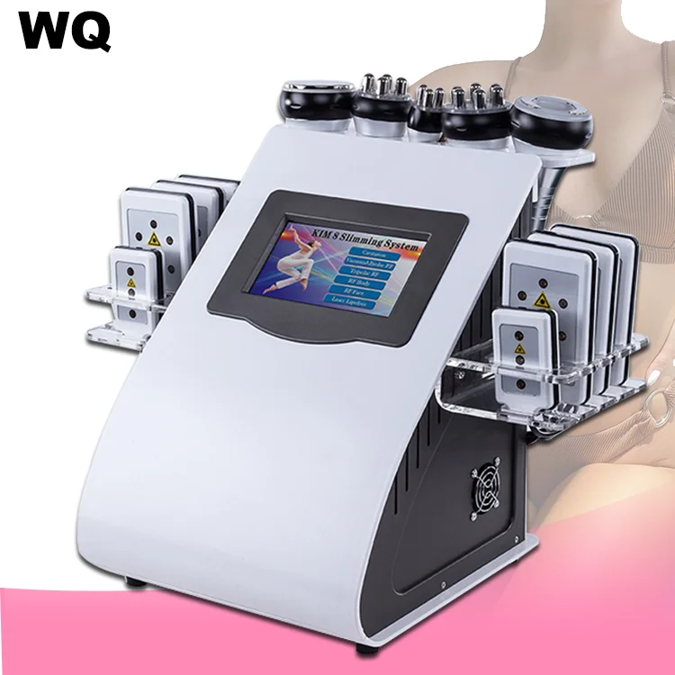 

High power 6 in 1 Ultrasonic Rf Fat Vacuum Ultrasonic 40k Cavitation Body Slimming Machine Radio Frequency Cavitation Machine