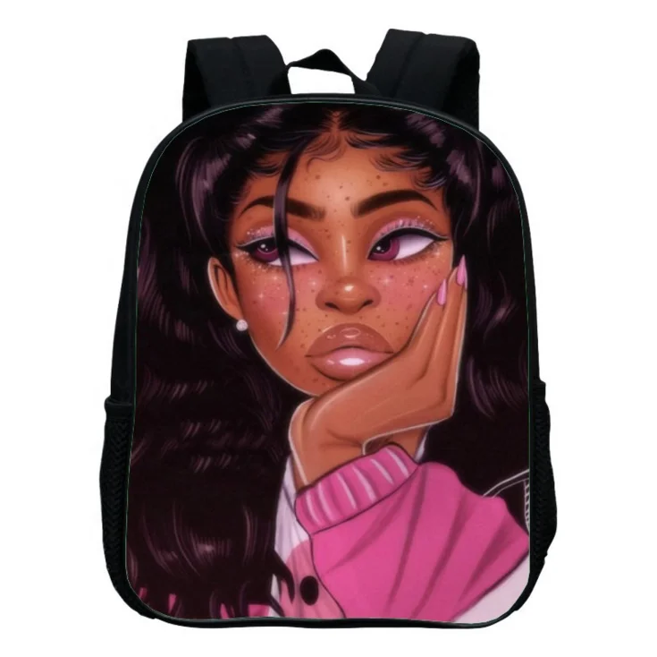 

Africa Girl School Bag Black Girl New Design Printing Backpack for Kids