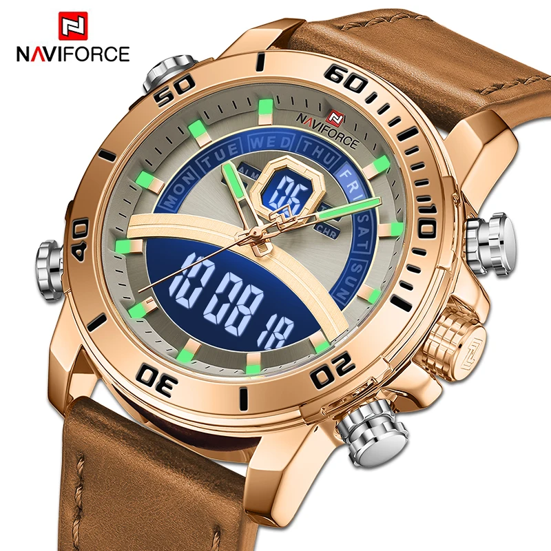 

Discount NAVIFORCE 9181 Men Sports Watches Military Luminous Digital Quartz Wristwatch Luxury Waterproof Clock Relogio Masculino