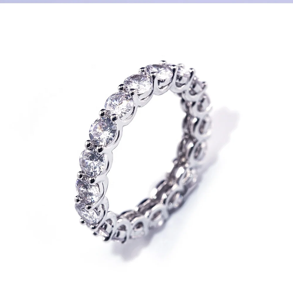 

Round Cut Eternity Rings For Women Fashion Jewelry Full Prong Set Wedding Band