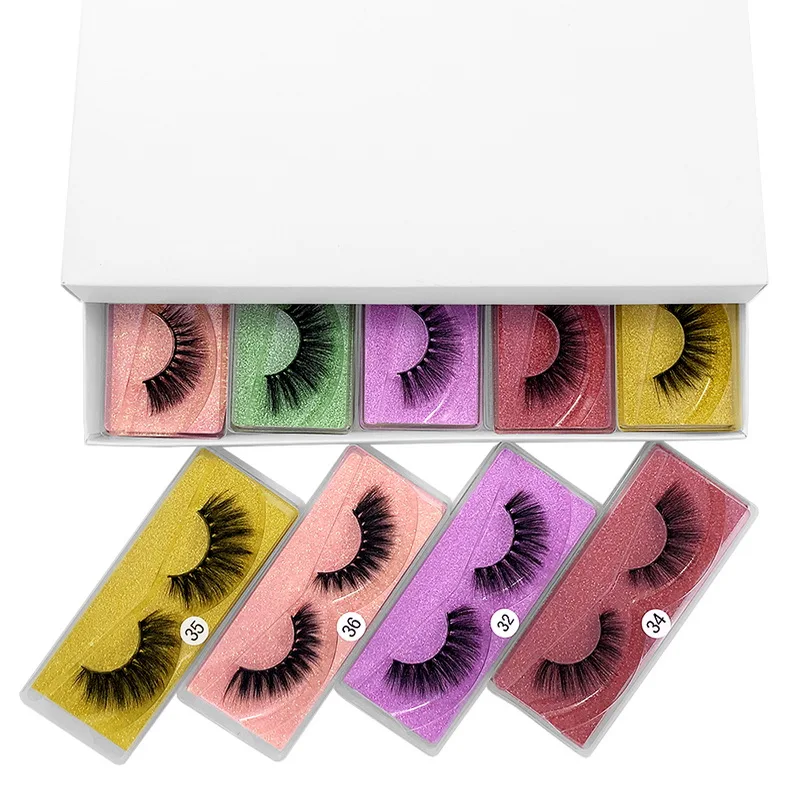

1 Pairs 3D 16mm Faux Mink Eyelashes Natural Looking Private Label 3D Acrylic Eyelash Packaging Fake Lashes