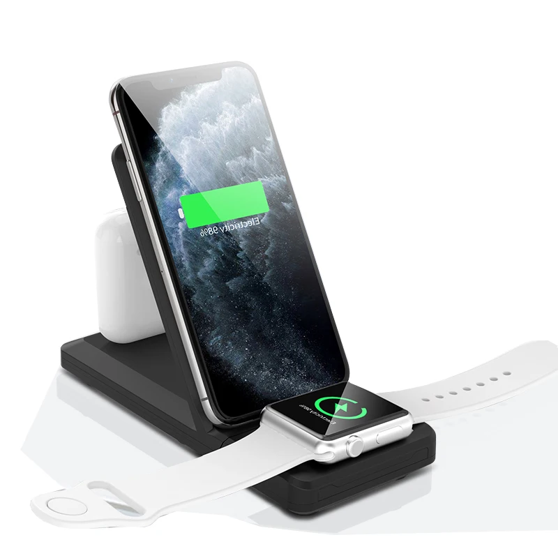 

15w Multifunction Rotatable Foldable Charger Stand Wireless Watch Charging Dock Station 3 in 1 QI Wireless Charger Fast Charge