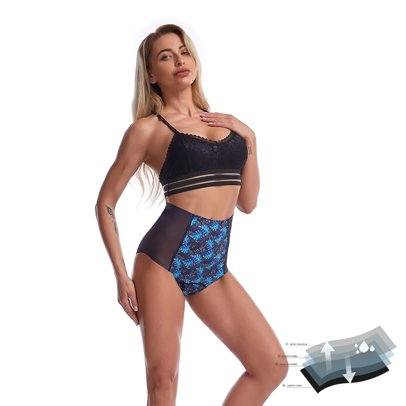 

LEVEL 017 Women's Comfy Absorbing Underwear Ladies 4 layers leak proof menstrual underwear with period panties