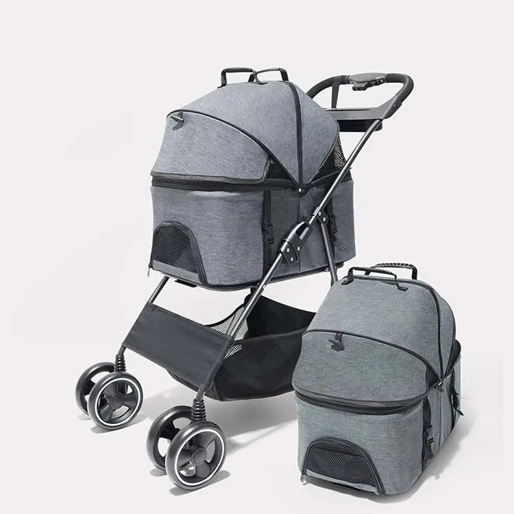 

New Arrival Pet Carrier Strollers Foldable Detachable Dogs Pet Stroller Cart Travel Folding Carrier, Customized color