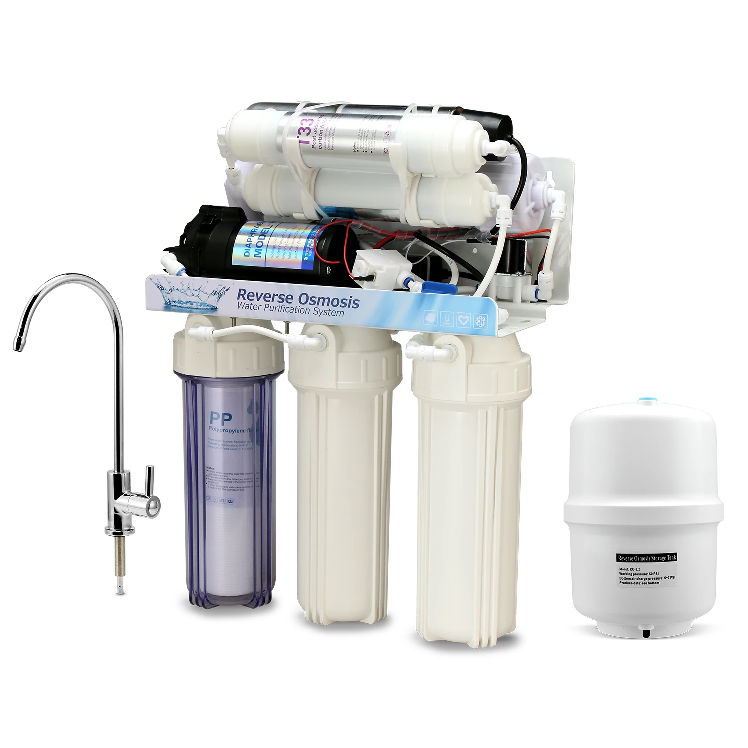 under sink 7 stages reverse osmosis water filter machine uv