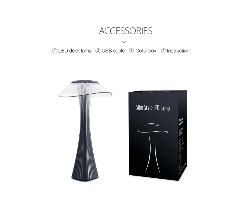 Elegant Slim LED Cordless Desk Lamp Rechargeable main image 1