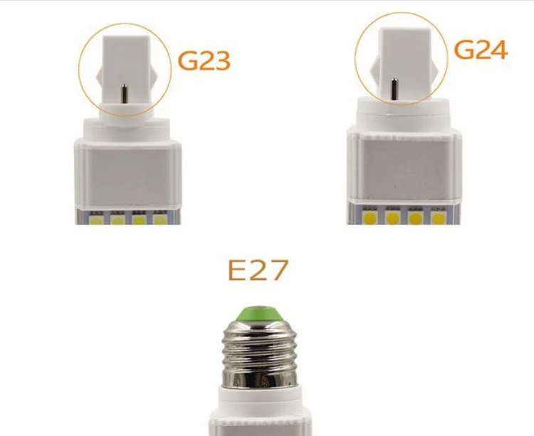 7W 9W 12W COB SMD E27/G24/G23 Socket Tube LED Spot Horizontal Plug Down Bulbs 