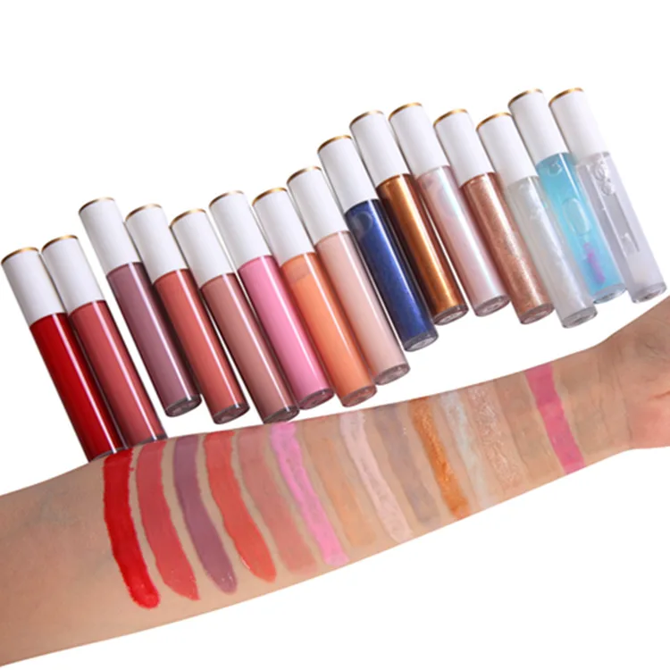 

New Trendy 25 colors Nude Lip Gloss Private Label Glitter Full Plumer Lip Gloss