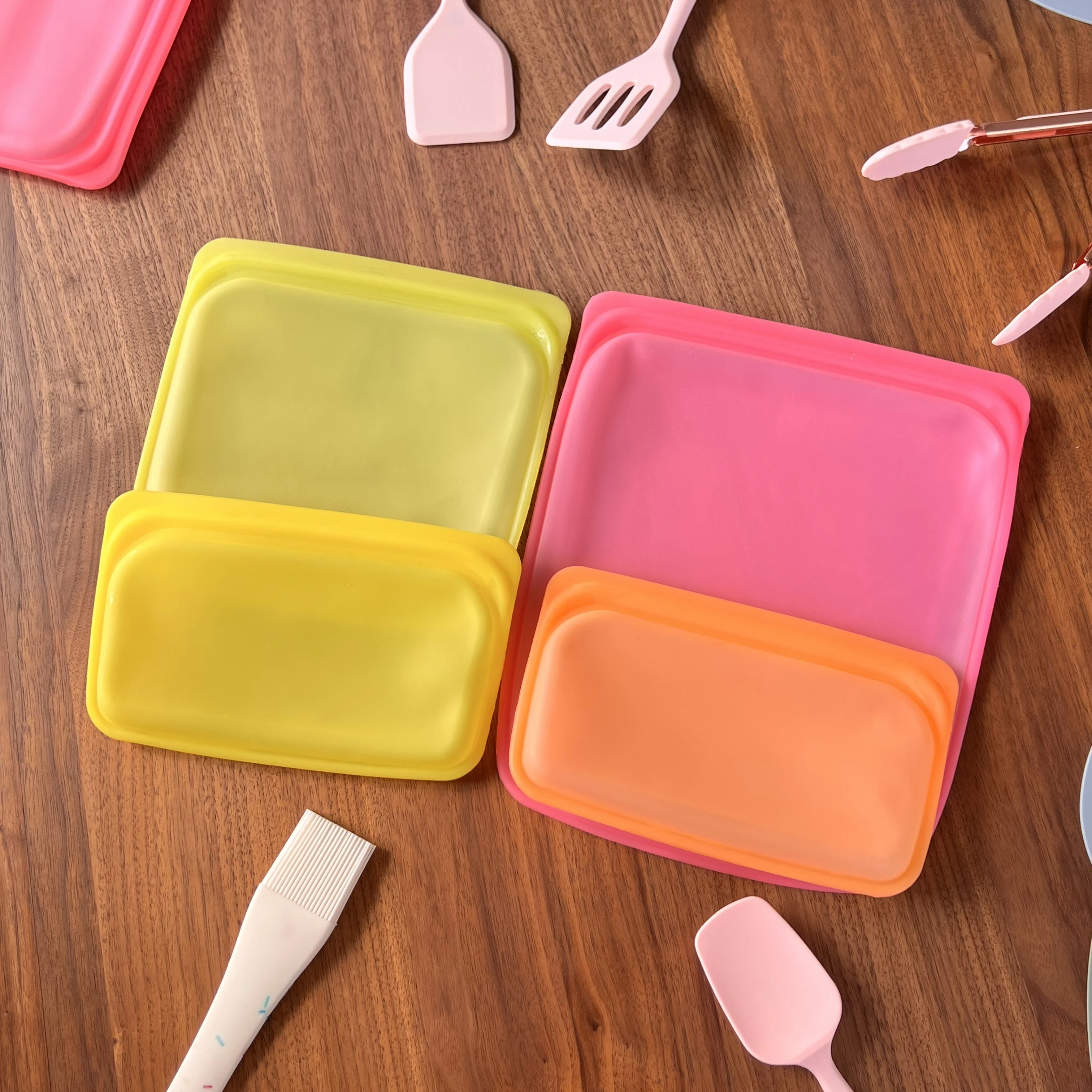 

Seal Food Grade Bag Container Reusable custom Silicone Food Storage Bags