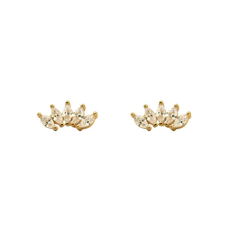 

2021 Fashion s925 sterling silver crown diamonds stud earrings for women