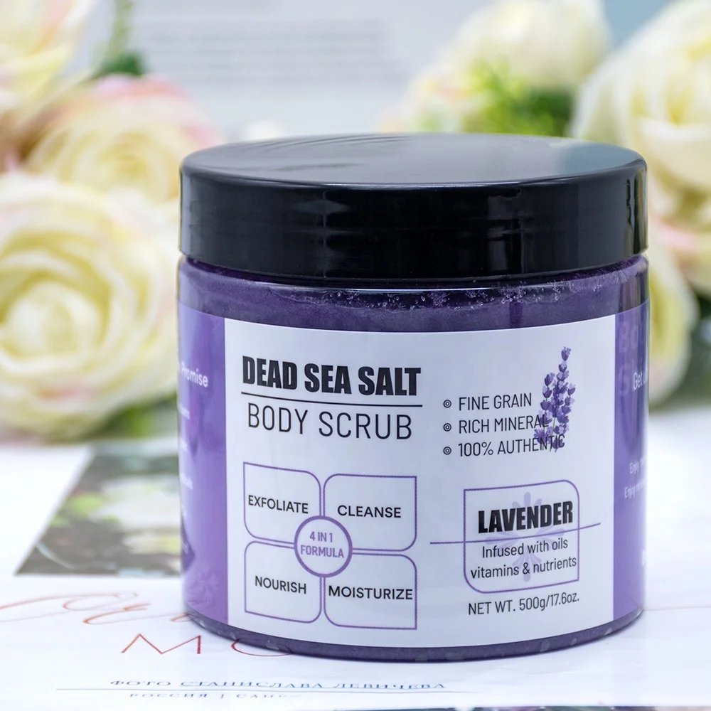 

Private Label Exfoliating Salt Body Face Scrub to Exfoliate & Moisturize Skin, Deep Cleansing Flower Scented OEM Customized, Pink, purple, green, white, yellow