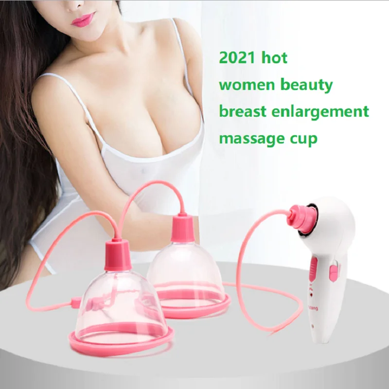 

Electric Breast Massage Enhancement Instrument Breast Enhancer Chest Vacuum Enlargement Vibration Breast Massager, Pink+white