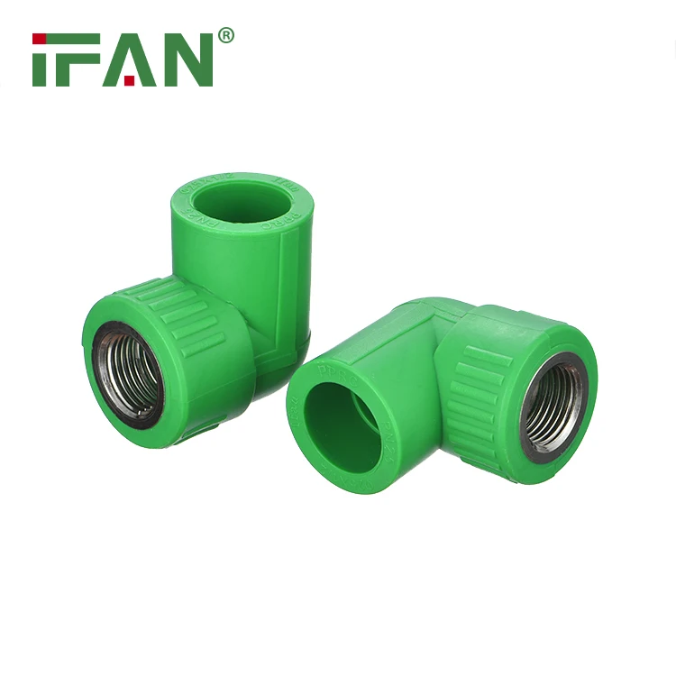 

IFAN Factory Wholesale Plastic PPR Pipe And Fittings Green PPR Female Elbow For Water Supply