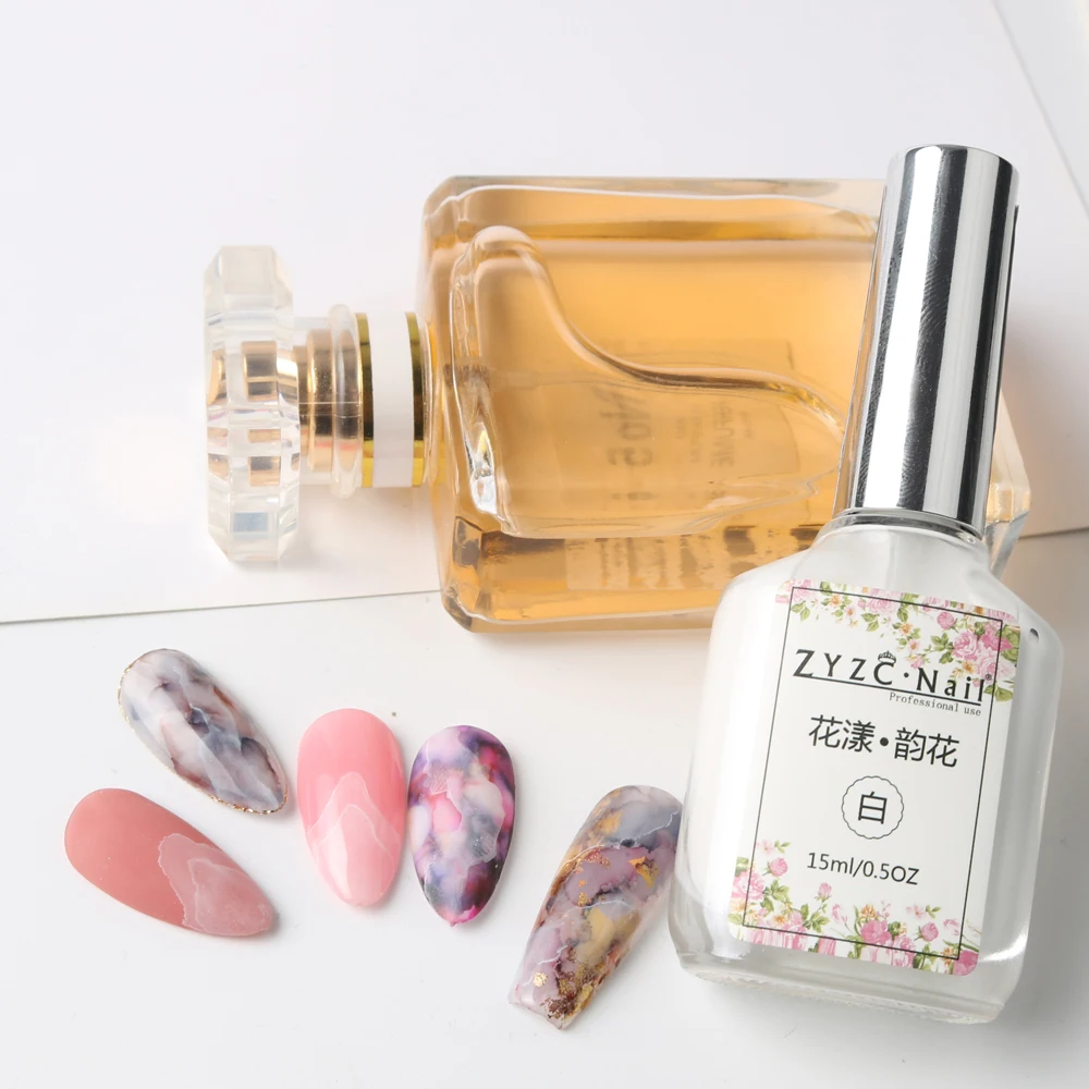 

Fast dry metallic blooming liquid watery led uv gel polish 15ml smoking Marble Ink for nails, 13 colors whole series