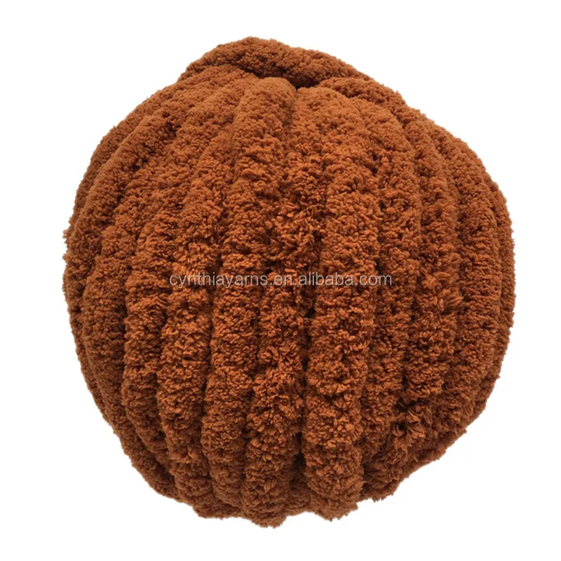 Wholesale Chenille Thick Chunky Yarn 28 Yards 6 Bulky For Arm Knitting