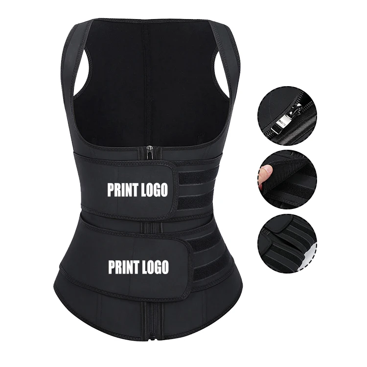 
NEW Custom Logo Double Compression Belt 100% Latex Women Workout Abdominal Control Waist Trainer Vest 