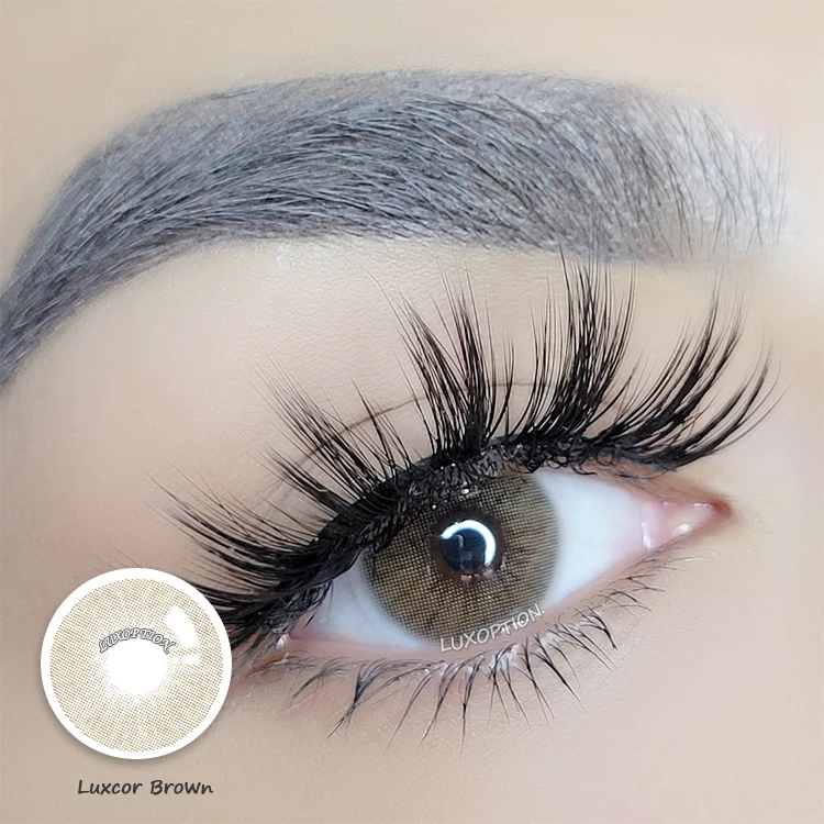 

Famous brand LUXOPTION Luxcor brown factory directly cheap price natural eye wholesale color cosmetic contact lenses