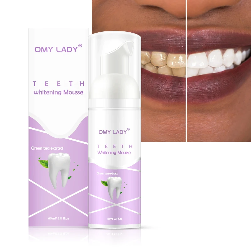 

Hot selling OMY LADY teeth whitening mousse teeth toothpaste anti dental calculus fresh breath teeth mousse, White