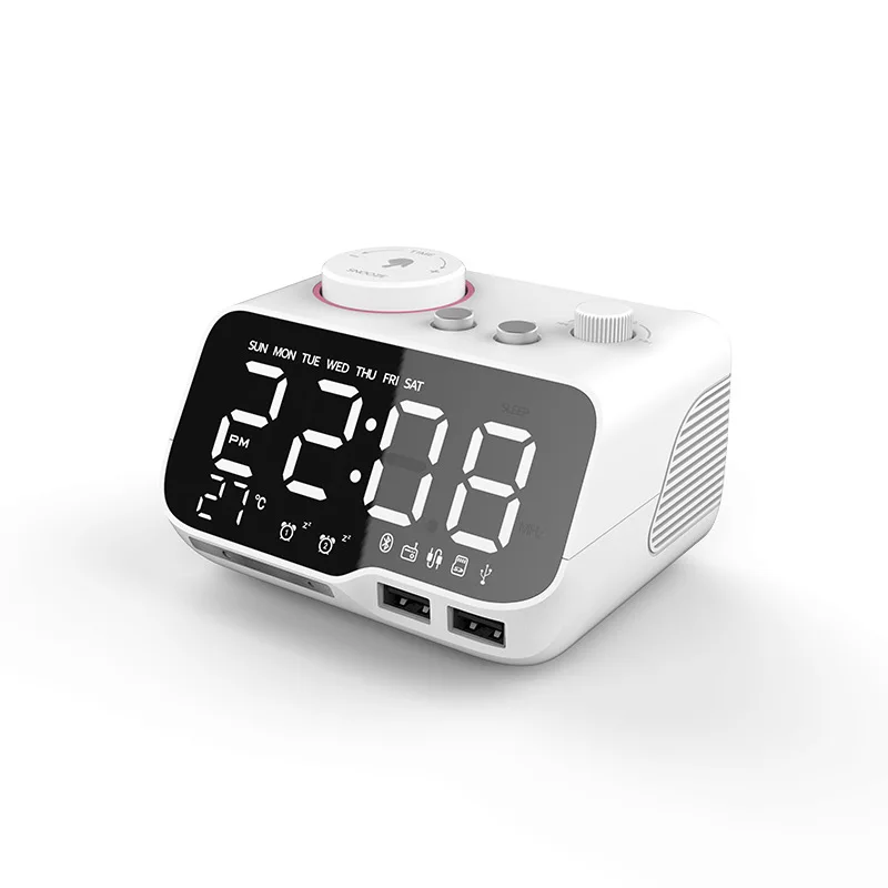 

2022 Newest Portable M9 Speaker Super Bass Wireless Stereo Speakers Support TF AUX Alarm Clock In Stock Hot, White black