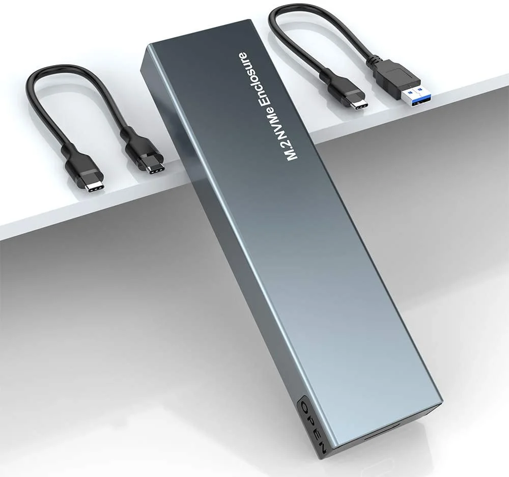 

Aluminum Dual Protocol Gen 2 USB 3.1 M.2 SSD External Hard Disk Drive Adapter M.2 NVME and SATA NGFF Enclosure