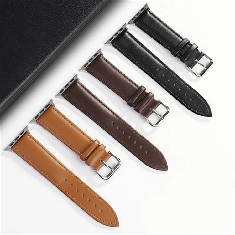 

2020 Luxury High Quality Watch Band For Apple Watch  Genuine Leather Strap for Apple watch SE 6 1/2/3/4/5