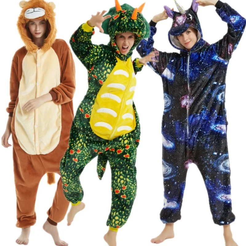 

2021 New Trendy Casual Loose Cartoon Dinosaur Animal Cute Pajama Sets Sleepwear Pajamas Sets for Women, As picture or customized make