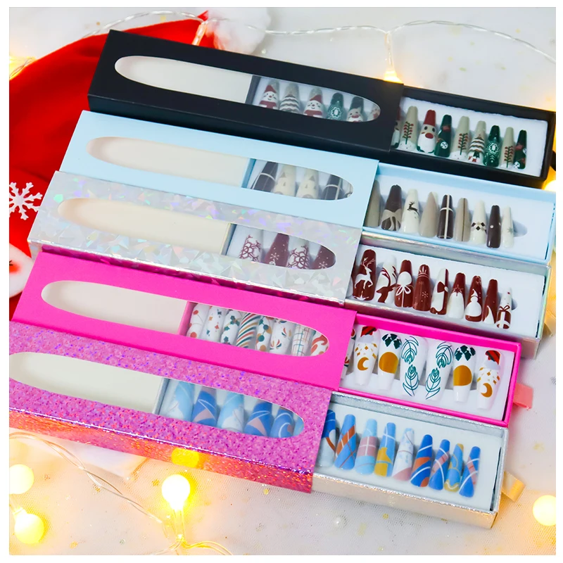 

Professional nail art custom wholesale press on nails Christmas children's nails