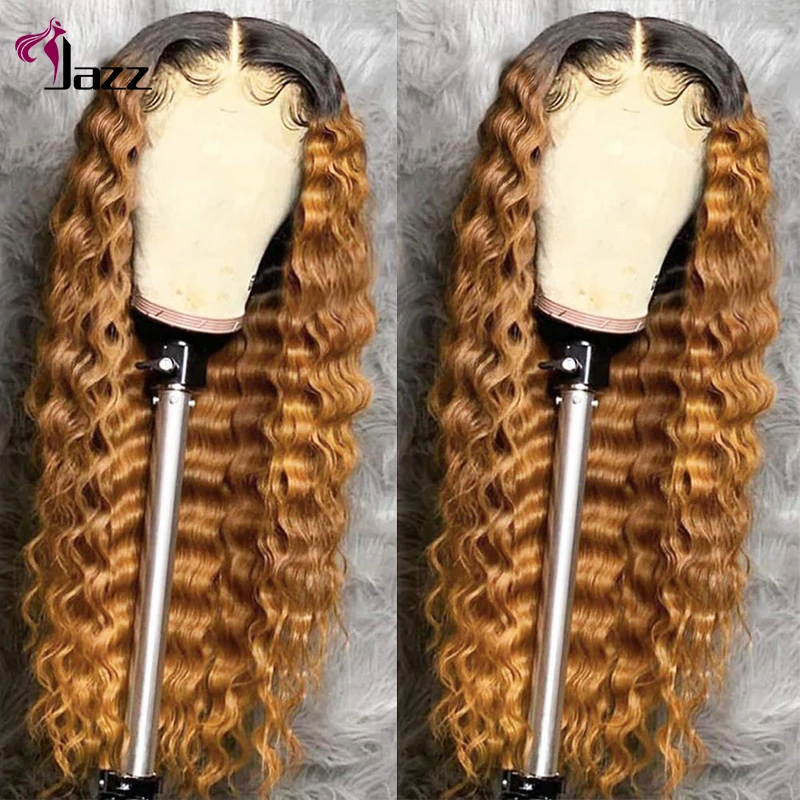 

Pre Plucked Blonde 1/27 Ombre Color Deep Wave Human Hair Lace Front Wig Deep Wave 1b 27 Color Lace Closure Human Hair Wig