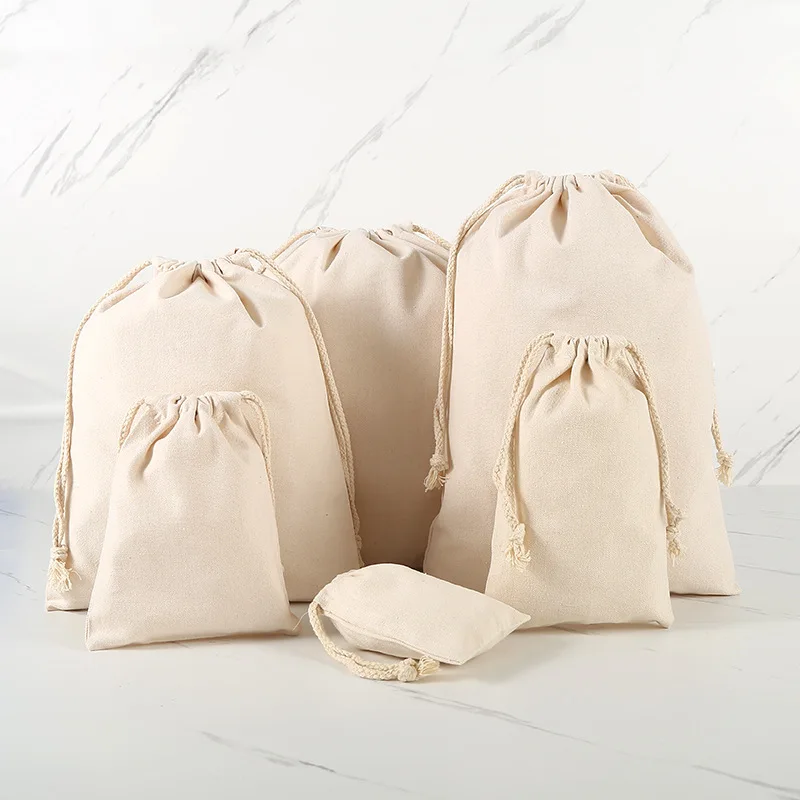 

Blank canvas handbag bundle pocket spot shoulder reusable bags canvas drawstring bag, Customized color